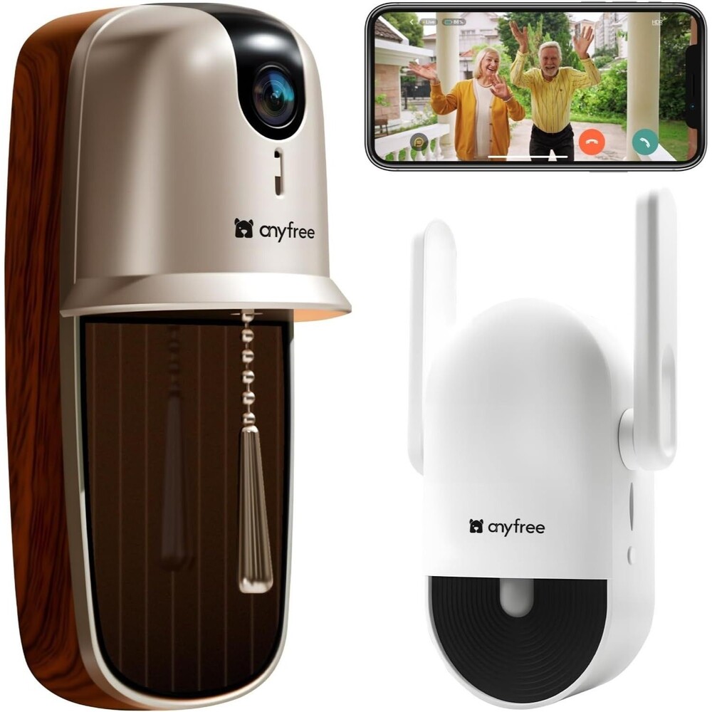 anyfree Doorbell Camera Wireless with Chime, HDR Smart WiFi Video Doorbell with